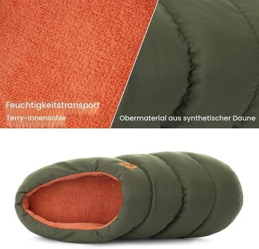 Чоловічі капці RockDove з піною з пам'яттю та пухом, розмір 42/43 EU, колір: мисливський зелений