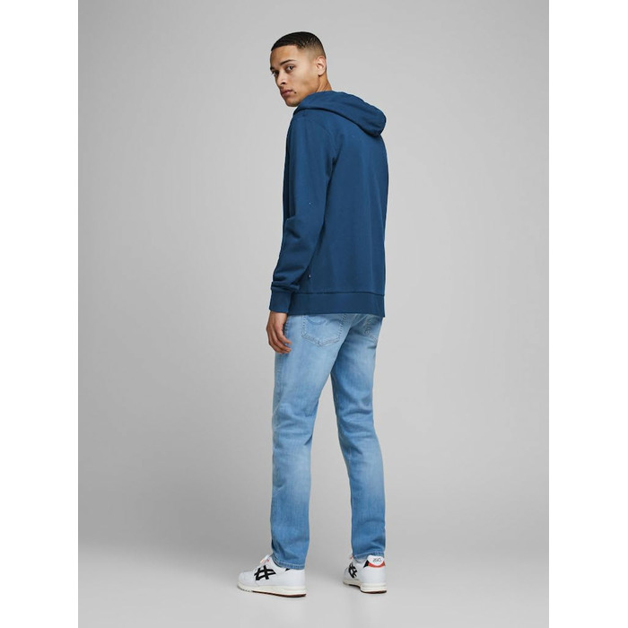 Чоловіча толстовка на блискавці з капюшоном Jack & Jones Jjeholmen Noos, синя (Insignia Blue), Regular Fit, розмір L
