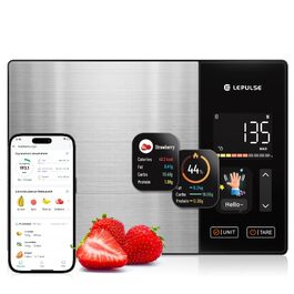 Розумні кухонні цифрові ваги Smart Vita з розрахунком калорій та нутрієнтів, Bluetooth, TFT-дисплей, аналіз харчових продуктів