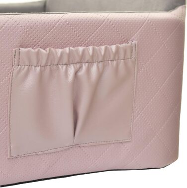 Автоматичне сидіння для собак 2в1 | Універсальний автосидіння для собак та котів | З штучної шкіри та плюшу, 48 x 48 см (Рожевий)