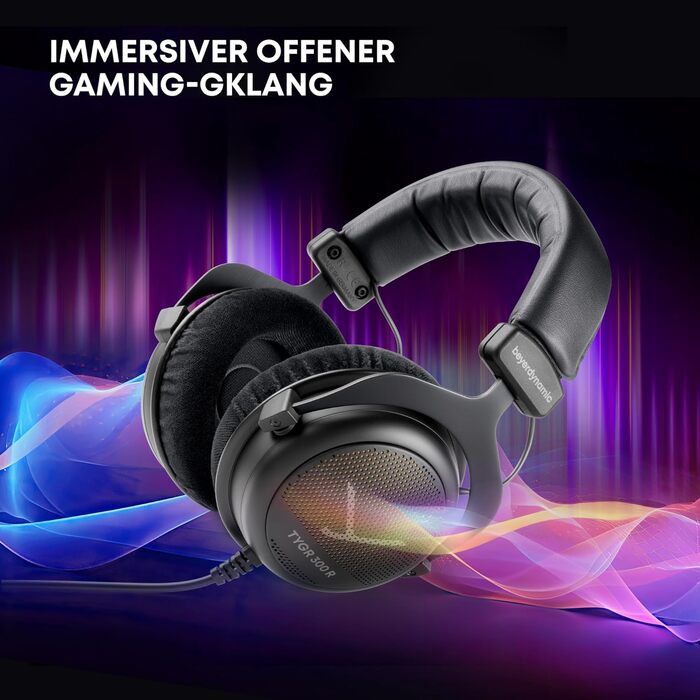 Beyerdynamic TYGR 300 R: Ігрова навушник, відкритий тип, з кабелем, чорний, сумісний з PS4, PC, Xbox, Nintendo