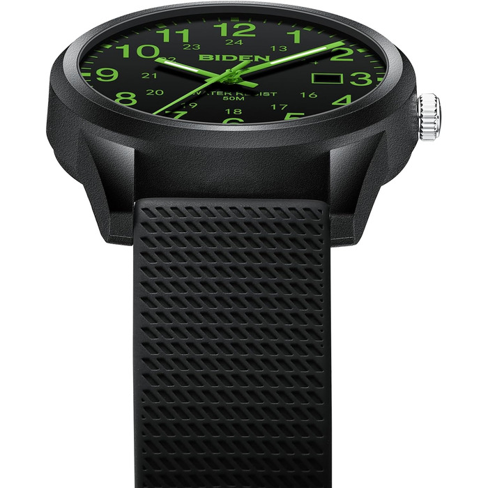 Чоловічий годинник: аналоговий кварцовий годинник з водозахистом 30M, стильний дизайн для чоловіків (чорний/зелений)