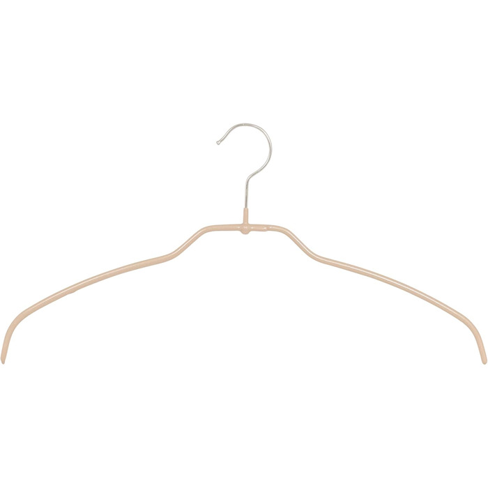 MAWA Clothes Hangers, Set of 20, Space-Saving and Non-Slip, with 360° Swivel Hook, for Blouses, Shirts, and T-Shirts, 36 cm, Latte Macchiato