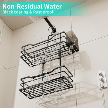 HapiRm Shower Shelf - Hanging Shower Rack 360° Adjustable Hook for Bathroom with 4 Hooks, Hanging Shower Caddy for Shampoo, Conditioner, and Bathroom Storage