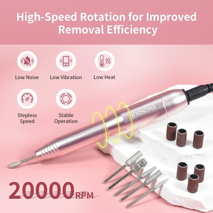 Електричний фрезер для нігтів JODSONE 6 в 1: професійний набір для манікюру та педикюру (акрил, гель)