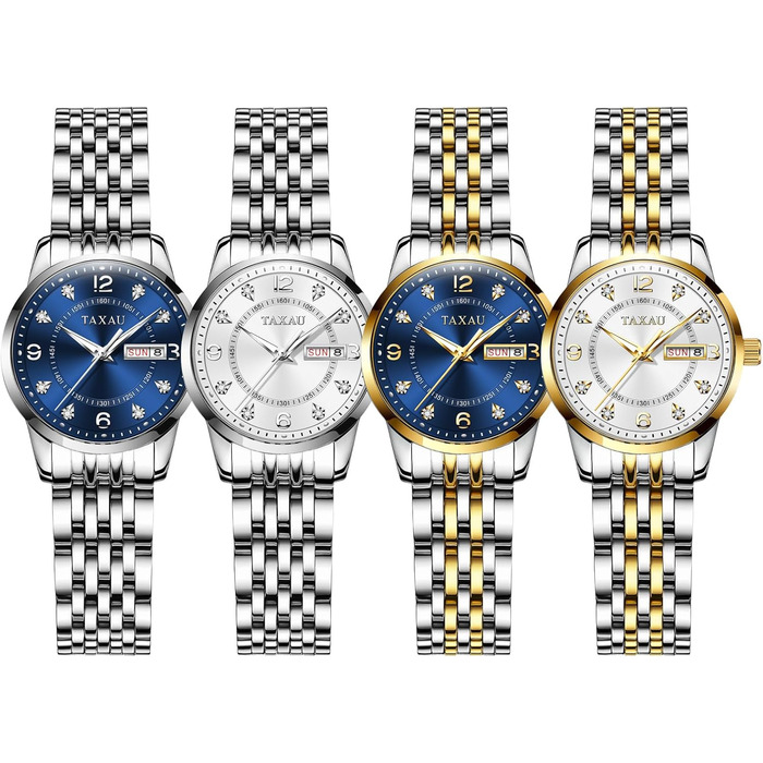 Жіночі годинники з арабськими цифрами, маленьке циферблат, Easy Read, дата, з нержавіючої сталі, водонепроникні, Reloj para Mujer (8102g)