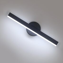 LED дзеркальна лампа Riserva 12W для ванної кімнати, поворотна 300°, 38 см, тепле світло 3000K, чорний колір