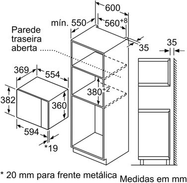 Вбудована мікрохвильова піч Bosch BEL554MB0 Serie 6 з грилем, 900 Вт, діагональ 59 см
