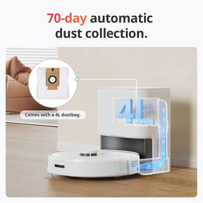 SwitchBot S1 Plus: Робот-пилосос з функцією миття підлоги - LiDAR навігація, 2700Pa, сумісний з Alexa, для твердих підлог