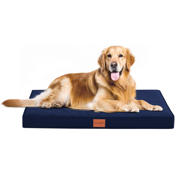 Orthopedic Dog Bed, Dog Sofa with Egg Crate Foam for Large Dogs, 112 x 81 cm, Removable and Washable, Non-Slip Bottom, (L 91 x W 69 x H 8 cm, Navy Blue)