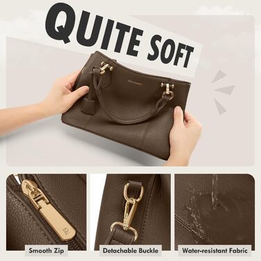 Жіноча сумка RAINSMORE середнього розміру з екошкіри, сумка-тоут на плече, колір кава