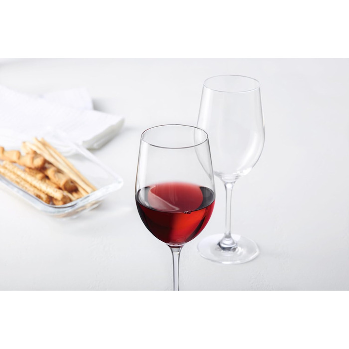 Leonardo Ciao+ Red Wine Glasses, Set of 6 Red Wine Goblets with Drawn Stem, Dishwasher-Safe Wine Glasses, 6 Pieces, 430 ml, 061448