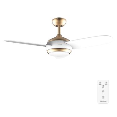 Стельовий вентилятор Cecotec EnergySilence Aero 4265 GoldBlack з LED підсвіткою 18W, діаметр 107 см, пульт, таймер, 3 швидкості, 3 лопаті