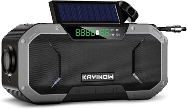 Сонячне радіо Kavolet: портативне радіо з ручним генератором, динамо, AM/FM, 5000mAh Power Bank, ліхтарик, SOS-сигнал для надзвичайних ситуацій, кемпінгу та виживання