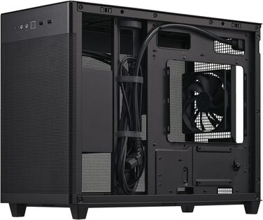 Корпус ASUS Prime AP201 MicroATX чорного кольору (33 літри, підтримка 280/360 мм кулерів, відеокарти до 338 мм, стандартний ATX блок живлення)