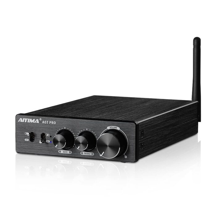 AIYIMA A07PRO TPA3255 міні підсилювач 2.0/2.1-канальний, 2×300 Вт, клас D, Hi-Fi стерео, Bluetooth 5.2, з регулюванням басів і високих, для настільного використання