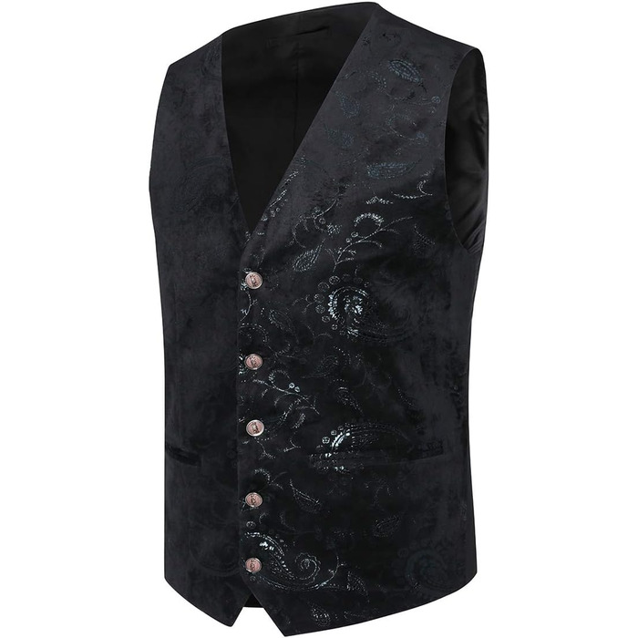 Жилет чоловічий Allthemen, жакардовий, для весілля та свят (XS, чорний)