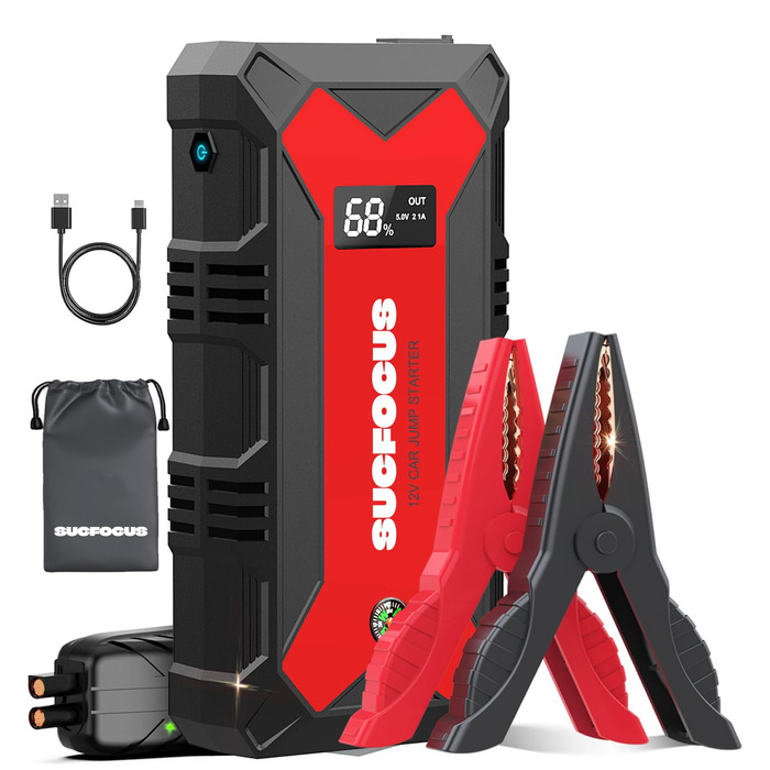 Powerbank для автомобіля Starthilfe 4000A: Зарядний пристрій для авто 12V (до 9L бензин/8.5L дизель) з LED-ліхтариком та USB 3.0