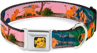 Нашийник для собак з фіксатором Seatbelt Lion King Simba & Nala, розмір 33-46 см, ширина 3.8 см