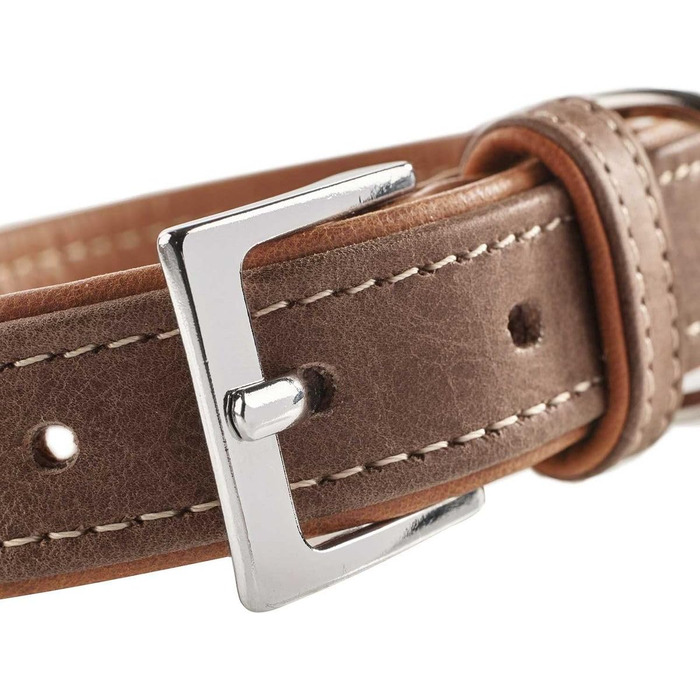 Нашийник для собак HUNTER PORTO, шкіра олив'єва, tabak/cognac, ручної роботи, розмір 50