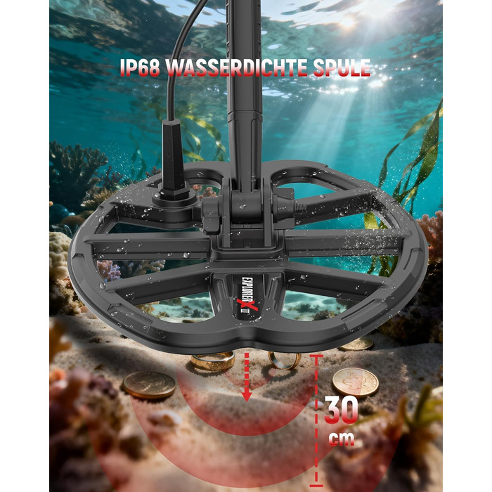 Металошукач KAIWEETS Profi Set: LCD дисплей, водонепроникна котушка, 30см глибина, регулювання чутливості, для дорослих та дітей