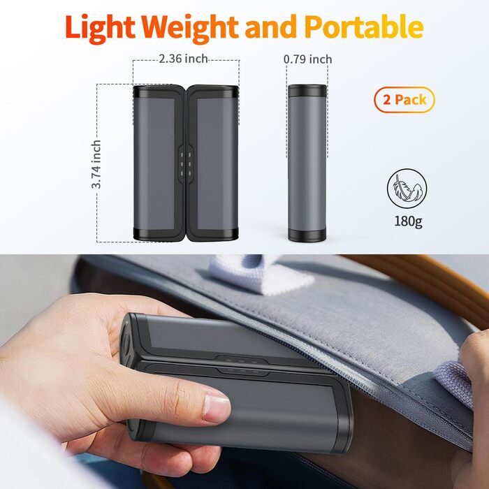 Електричні грілки для рук 2 шт. - USB, багаторазові, 3 режими нагріву, для дітей та жінок (сірий)