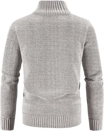 Чоловіча флісова куртка-кардиган на блискавці, теплый вязаний жакет для активного відпочинку та повсякденного носіння, сірий колір