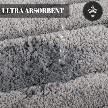 DUNSOO Non-Slip Bathroom Rug - Absorbent Microfiber Bath Mat for Shower, Tub & Toilet - 60x90cm