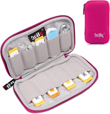 Органайзер для USB-накопичувачів та аксесуарів: водонепроникний чохол, 9 відділень, чорний (Large, RosePurple)