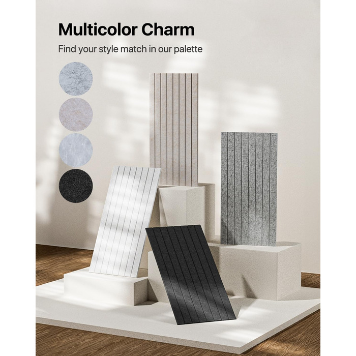 Акустичні панелі Soundsbay самоклейні для звукоізоляції та декору стін, 120×60×0.9 см, чорні (3 шт, 2.16 м²)