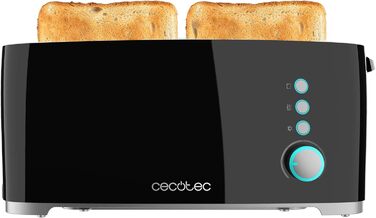 Тостер Cecotec Toast&Taste Extra W 1000W з подвійним широким слотом, 7 рівнів підсмажування, автоматичний викид, знімний піддон для крихт
