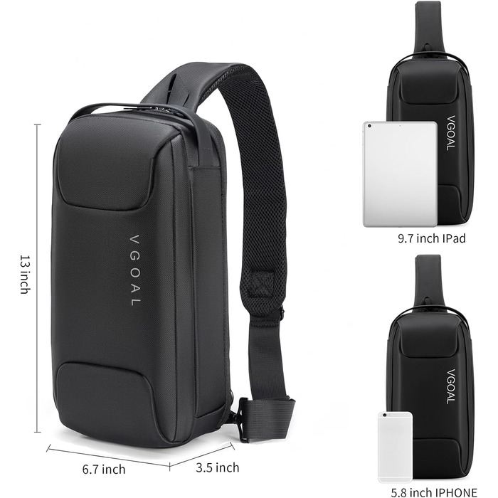 Чоловічий рюкзак VGOAL 6315-A Black – сумка-месенджер, для ноутбука