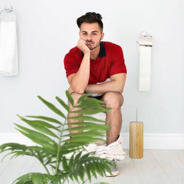 Relaxdays Toilet Brush Holder Bamboo
