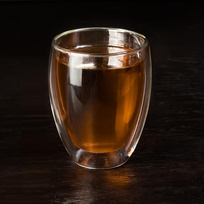 Creano Double-Walled XXL Insulated Glass 400ml, Extra Large Heat-Resistant Coffee/Tea/Latte Macchiato Glass Made of Borosilicate Glass, Set of 4