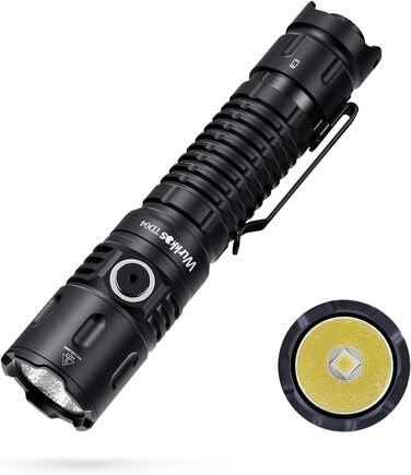 Wurkkos TD04 tactical flashlight 3000LM LED flashlight USB rechargeable, Torch light extremely bright LED flashlight with tactical switch, EDC flashlight 8 modes IP68 waterproof light camping