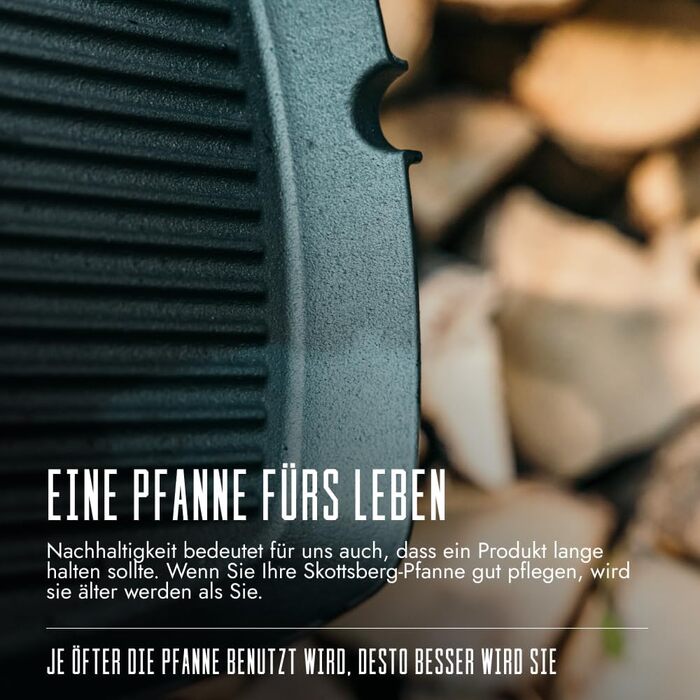 Чавунна сковорода-гриль SKOTTSBERG 28x28 см, з антипригарним покриттям (без PFAS), для індукції, газу, електроплити, духовки та гриля