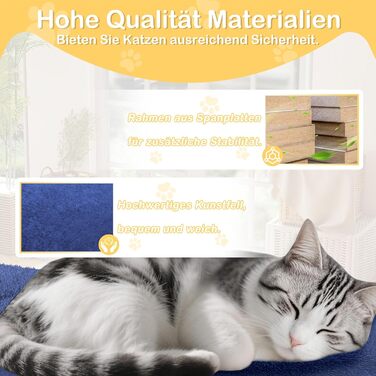 Кігтеточка для котів Blaugrau велика 133.5 см з платформами, гамаком та корзиною. Багатоповерхова кігтеточка-будиночок з ігровими можливостями