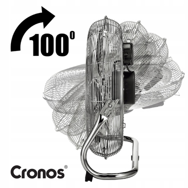 Підлоговий вентилятор Cronos, сріблястий, 120 Вт, 3 швидкості, з поворотним головним блоком
