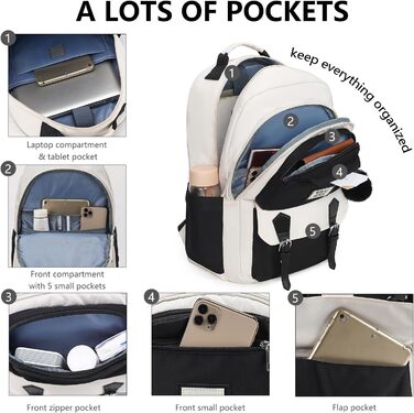 Шкільний рюкзак для дівчаток з відділенням для ноутбука 15.6