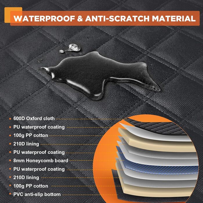 Автокрісло для собак Gimars - великі та середні породи, водонепроникне, безпечне, з ременями, сітчасті вікна