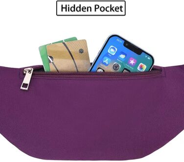 Гірчиця для жінок та чоловіків на пояс, сумочка на стегно, Doggy Bag, сумка для активного відпочинку, спортивна сумка для телефону, сумка через плече, кемпінг, фітнес, велосипед, гаманець, мішечок (фіолетовий)