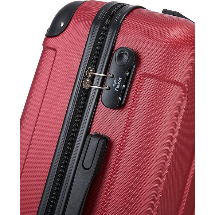 Чемодан Flexot® F-2045: набір з 3 шт., ручна поклажа, валіза на колесах, ручна поклажа (XL, рубіново-червоний)