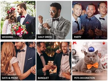 Метелик HISDERN для чоловіків однотонний, регульований, для вечірки, весілля (B, небесно-блакитний 2)