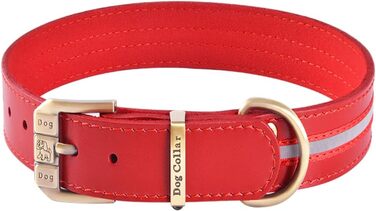 Відбиваючий повідок для собак, регульований, м'який, для малих, середніх та великих собак (довжина 46-56 см), червоний, розмір M