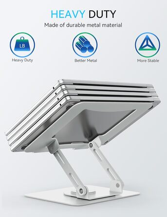 Підставка для ноутбука Soundance: регульована висота, 360° обертання, для екранів 10-15.6 дюймів, чорна