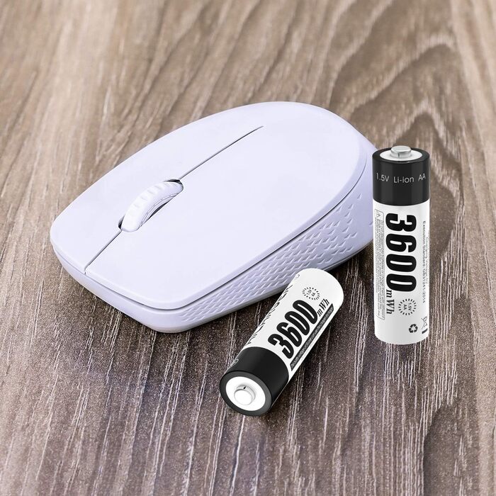 Зарядний пристрій для акумуляторів AA/AAA AICARGER з LCD дисплеєм, 4 слоти, 5V/2A, USB-C, 4 x AA 3600mAh в комплекті