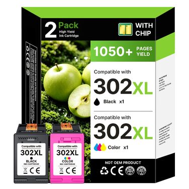Картриджі 302XL для принтерів HP DeskJet, Envy, OfficeJet (чорний та кольоровий), набір 2 шт. — Замінник HP 302 XL