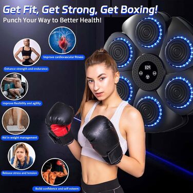 YeahBoom Музична Bluetooth Бокс-машина: тренажер для ударів з музикою, настінний, розумний, електронний