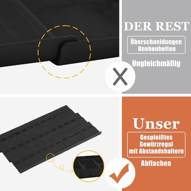 Організатор для спецій Famhap, 24 шт. - полиці для спецій у ящик, чорний | Організатор спецій для кухні