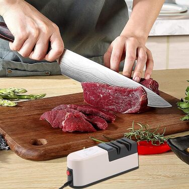Електричний точилка для ножів 5 в 1: професійний набір для заточування ножів з прямою та зубчастою клинками, керамічних ножів
